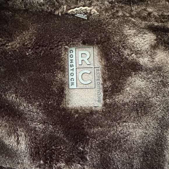 RC Comstock Expedition Aviator Flight Bomber Jacket Brown Leather Faux Fur Lined - Picture 13 of 16